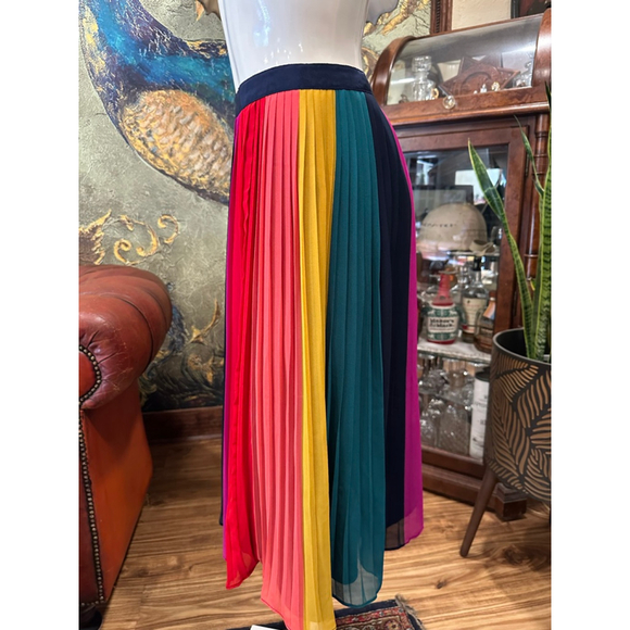 J.Crew Rainbow Pleated Midi Skirt - Picture 4 of 11